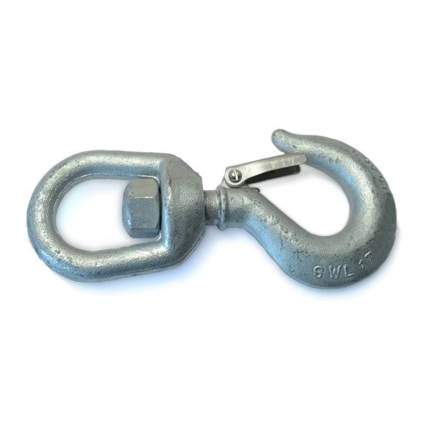 Midwest Fastener 1 Ton Zinc Plated Steel Safety Swivel Hooks 54660